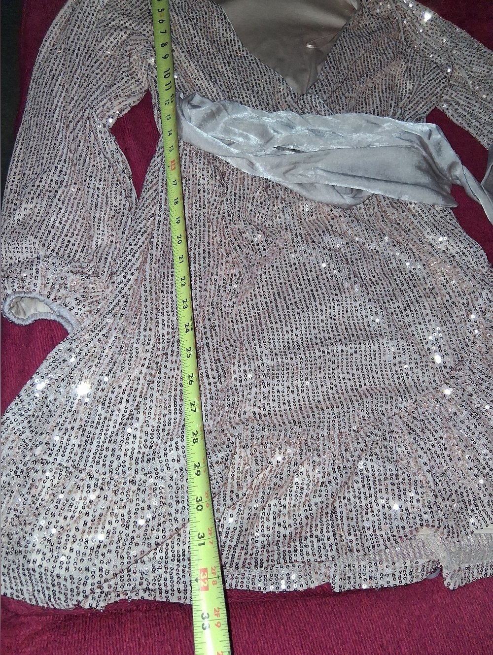 LC Lauren Conrad Tara Tan Party Mini Dress.Size Large Women's - Picture 4 of 12